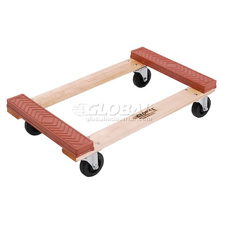 Global Industrial Hardwood Dolly - Rubber Bumpered Ends Deck, 30 x 18, 1200 Lb. Capacity 952168B